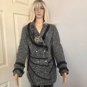 LACE Temperament Tweed New Chic Suit Jacket Women's Size M